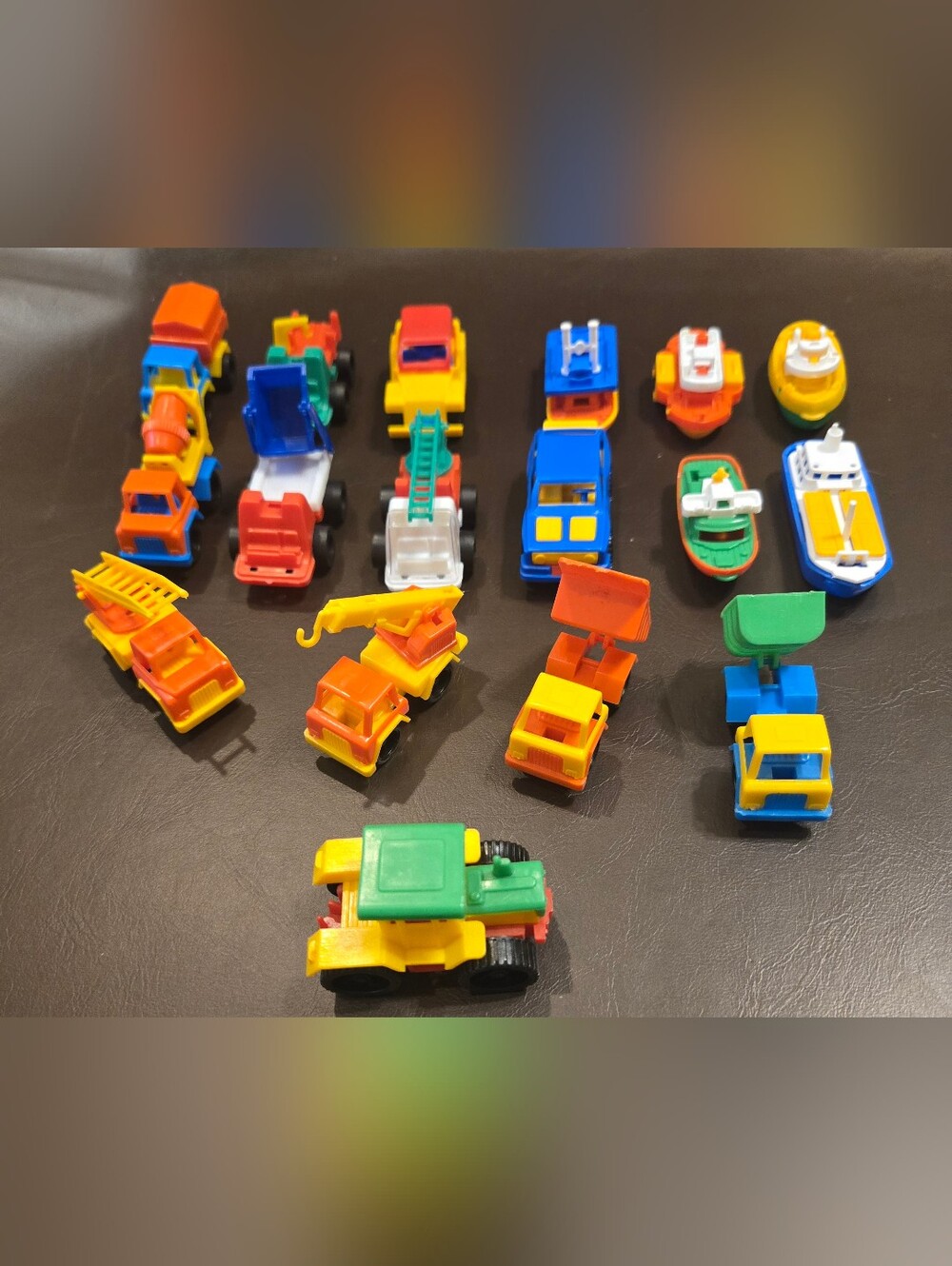 Vintage 80's Lot of 17 BRUDER Plastic Mini Car & Boats Toys Made In Germany